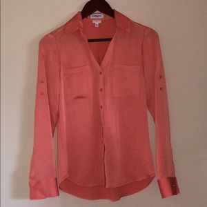 Salmon pink Portifino longsleeve blouse Size XS